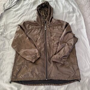 Activology Brown Size 1X Zip Up Windbreaker Hooded Jacket
